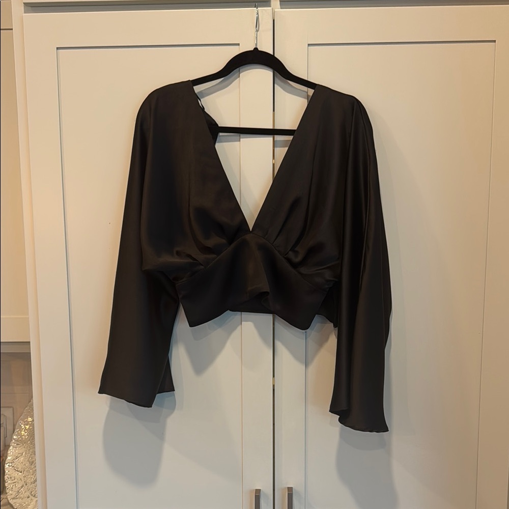 Zara Elegant Black Long Sleeve Blouse